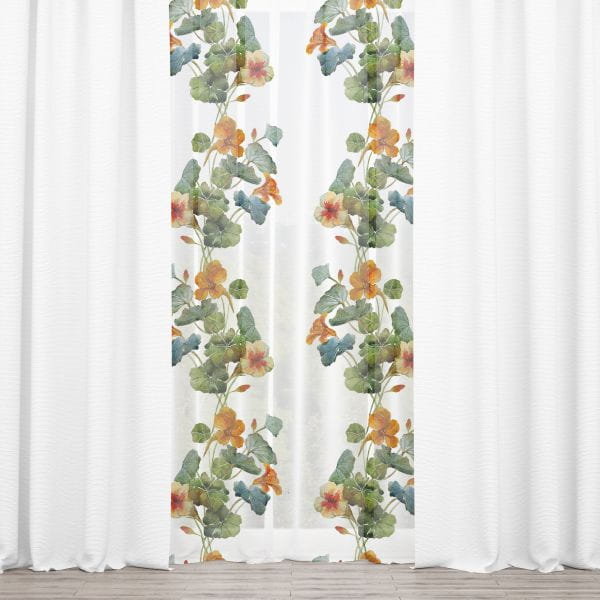 Firana SUMMER wzór SM07 | nasturcje 140 x 160 cm