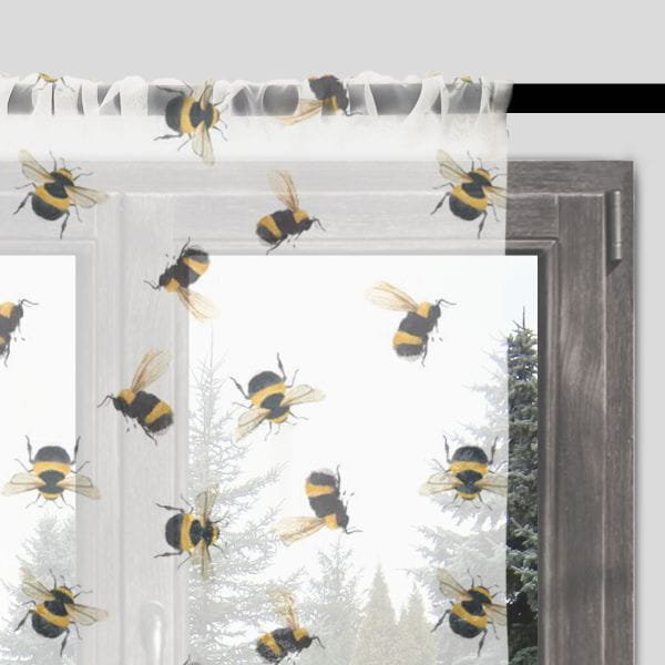 Firana SUMMER wzór SM03 | akwarelowe trzmiele 140 x 300 cm