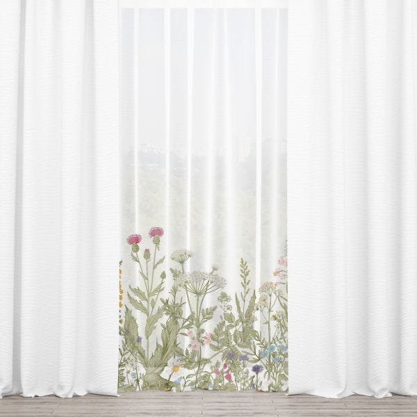 Firana SUMMER wzór SM01 | letnia łąka 140 x 300 cm