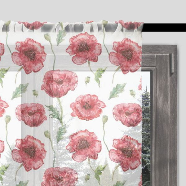 Firana SUMMER wzór SM13 | maki 140 x 230 cm