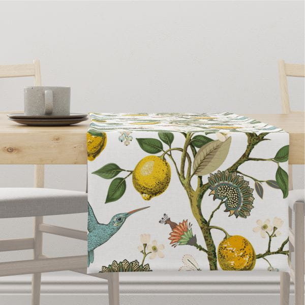 Bieżnik SUMMER wzór SM17 drzewo cytrynowe i kolibry 40 x 220 cm