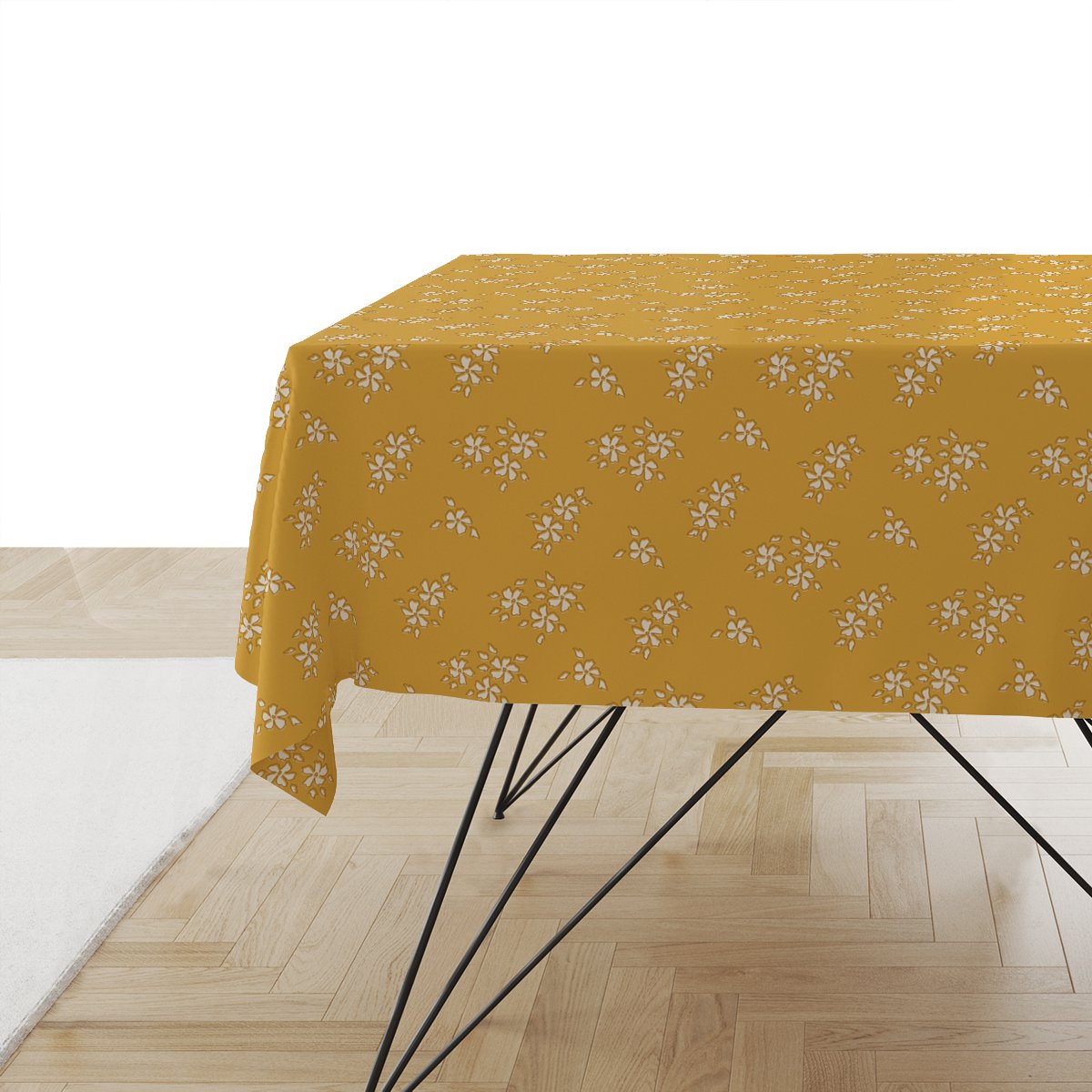 Obrus SUMMER wzór SM36 | drobne kwiatki na żółtym tle 110 x 160 cm