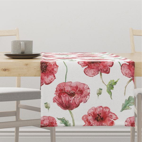 Bieżnik SUMMER wzór SM13 maki 40 x 260 cm