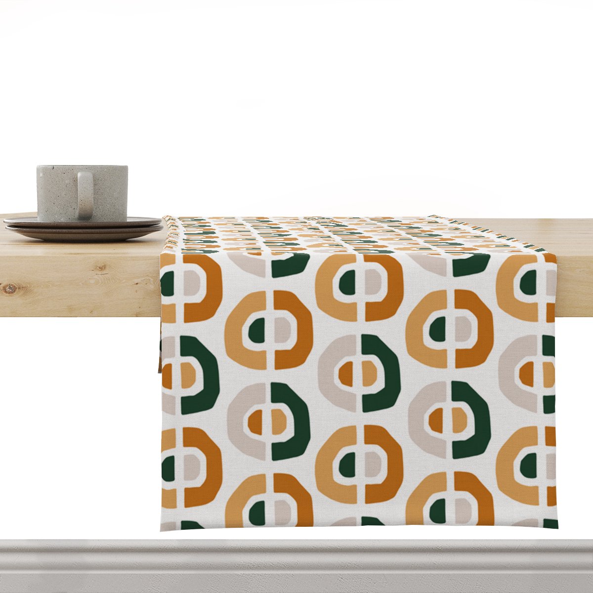 Bieżnik SUMMER wzór SM26 żółte i zielone półkola 40 x 140 cm