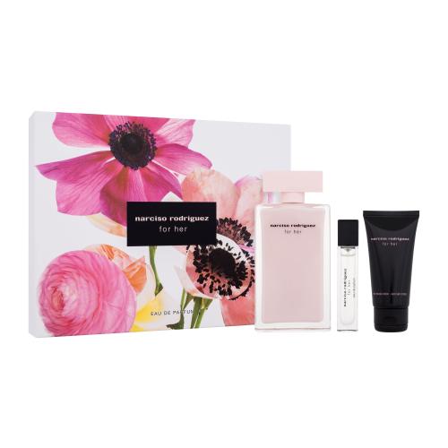 Narciso Rodriguez For Her Zestaw woda perfumowana 100 ml + woda perfumowana 10 ml + mleczko do ciała 50 ml