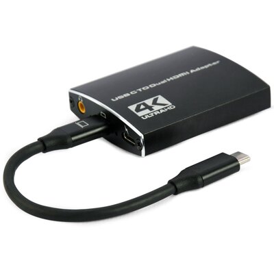 GEMBIRD adapter USB-C do 2xHDMI 4Kx2K audio A-CM-HDMIF2-01 |