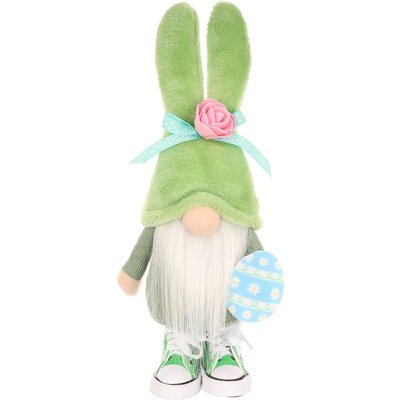 Skrzat wielkanocny SASKA GARDEN Gnom Zajączek w trampkach Zielony 25 cm