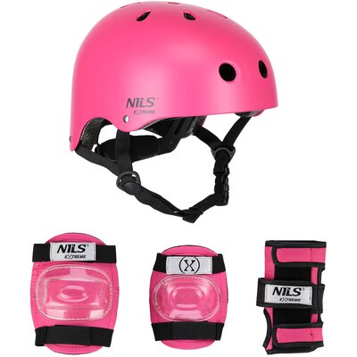 Kask NILS EXTREME MR290 Różowy ( M) ochraniaczy