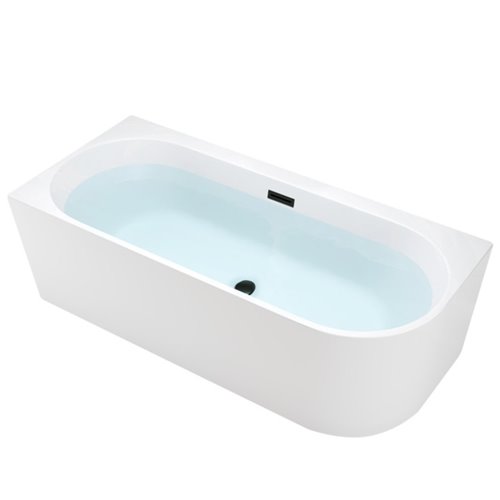 Wanna przyścienna czarny przelew oraz korek narożna lewa 140 cm Mera Hydrosan