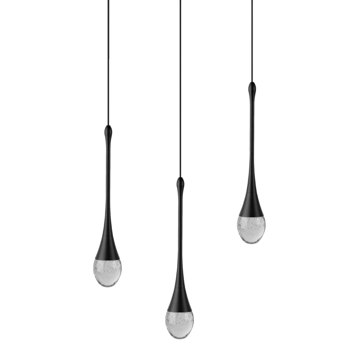 Zwieszana lampa krople DALMA AZ6009 Azzardo LED 28W 3000K czarny przezroczysty