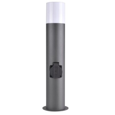 Polux Słupek ogrodowy z gniazdem 44cm 1X12W E27 DALLAS grafit 315991 IP44 SANICO 315991