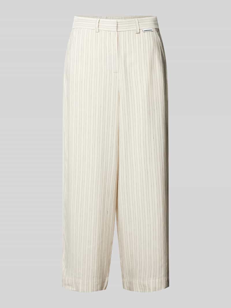 Spodnie materiałowe z szeroką nogawką i wzorem w paski model ‘CAARUNUS’