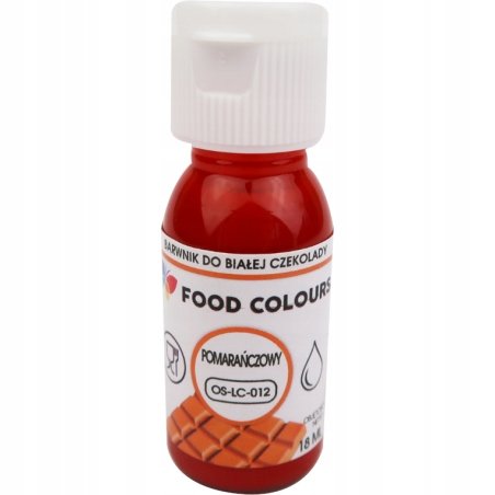 FOOD COLOURS Barwnik cukierniczy w płynie o kolorze pomarańczowym do tłustych mas 18ml