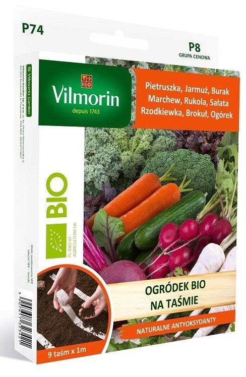 Ogródek warzywny BIO na taśmie ANTYOKSYDANTY 9 taśm Vilmorin