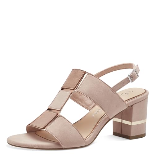 MARCO TOZZI Feel Me sandały damskie, miękka podszewka, wegańskie, 2-28314-42 sandały z obcasem, Powder Comb., 39 eu