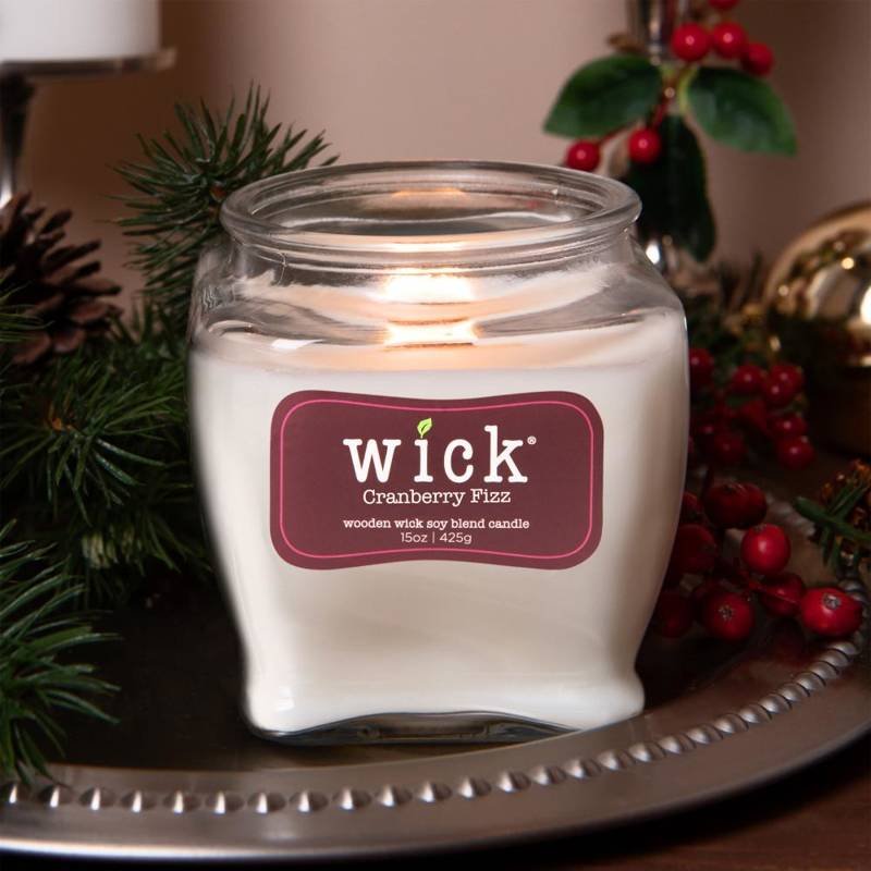 Świeca zapachowa sojowa zimowa drewniany knot Colonial Candle Wick 425 g - Żurawina Cranberry Fizz