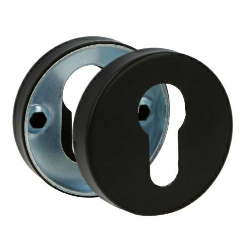 Szyld dolny okrągły 53mm na wkładke czarny Inox