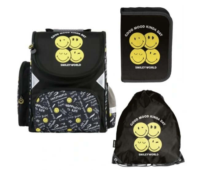 TORNISTER+PIÓRNIK+WOREK ZESTAW SMILEY SM24LK PASO