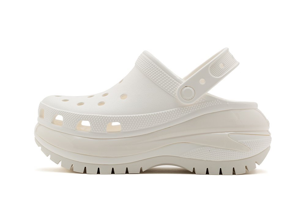Klapki damskie chodaki sandały białe Crocs Classic Mega Crush Clog 39-40