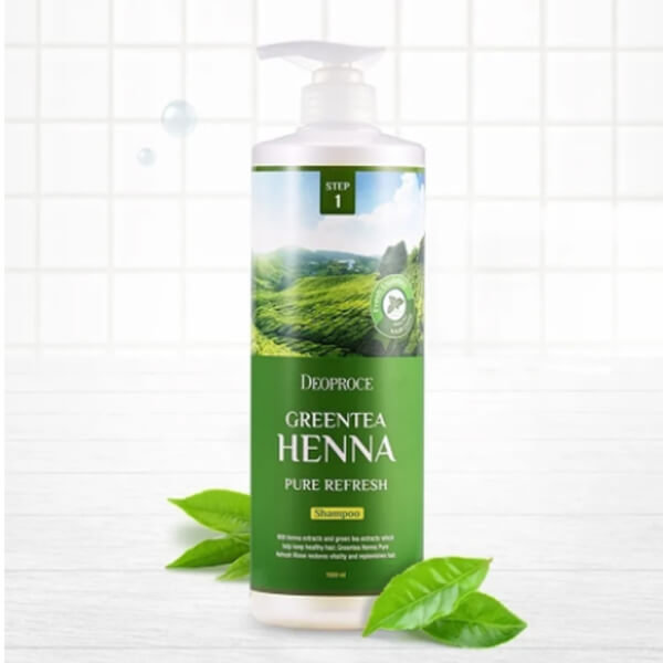 Deoproce, Szampon odświeżający z ekstraktem z zielonej herbaty i henny, 1000ml