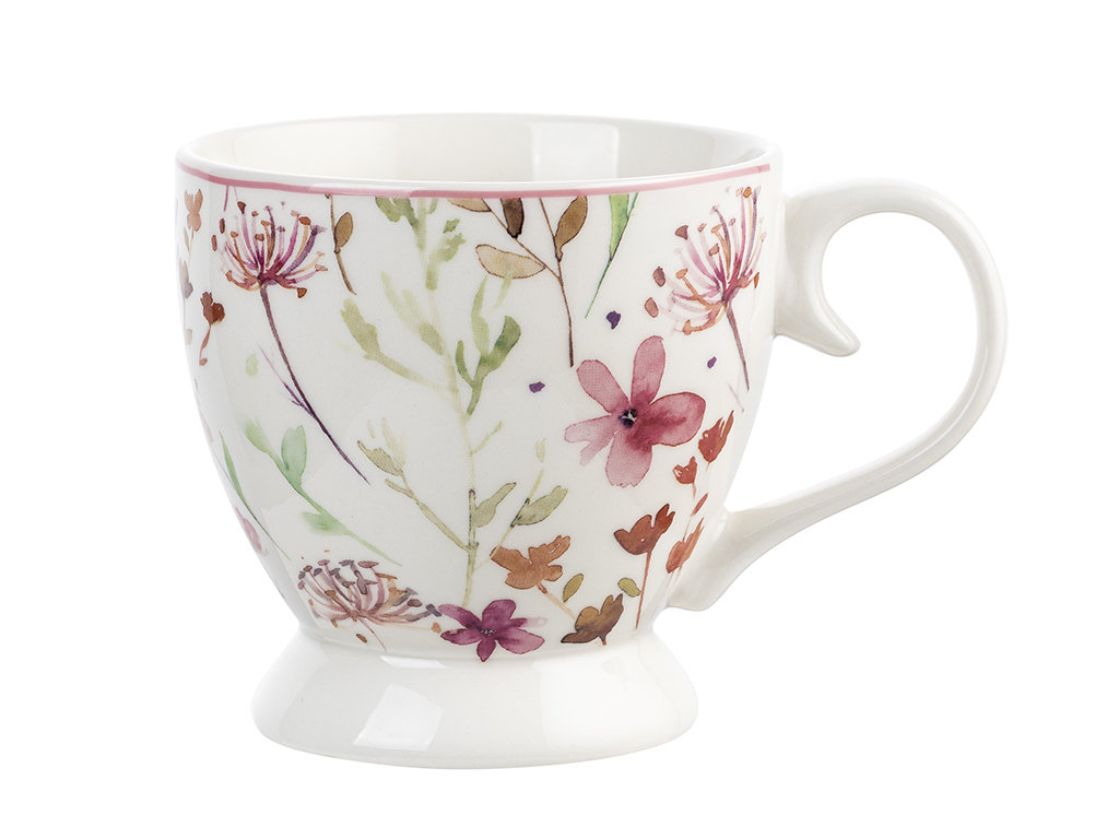 Kubek filiżanka na nóżce Lea Kwiaty Florina 440ml