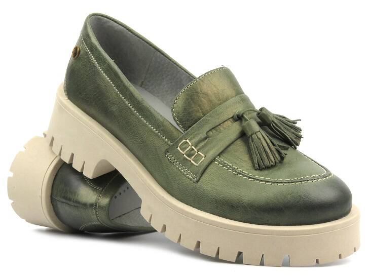 Półbuty, loafersy damskie MACIEJKA 5497S-09, zielone - Maciejka