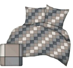 Karo Pościel z kory 160x200 kostka kratka geometria 3D-1112E