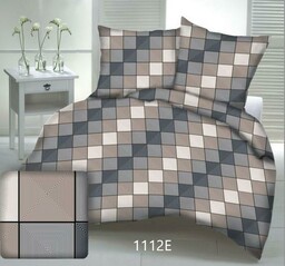 Karo Pościel z kory 180x200 kostka kratka geometria 3D-1112E