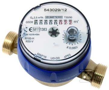 Wodomierz BMETERS GSD8-RFM, 1/2 cala DN15 2,5 m3/h zimna woda, przyłącze 3/4 cala R160/50