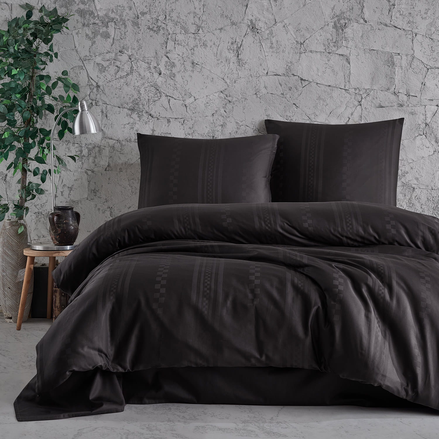 Pościel 160x200 satyna bawełniana Capital Anthracite Exclusive