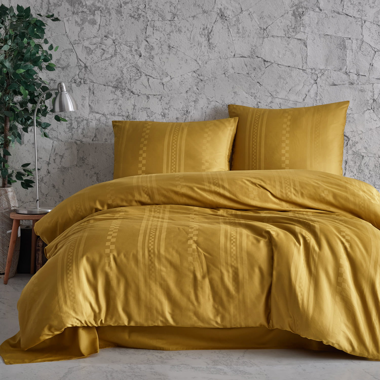 Pościel 180x200 satyna bawełniana Capital Mustard Exclusive
