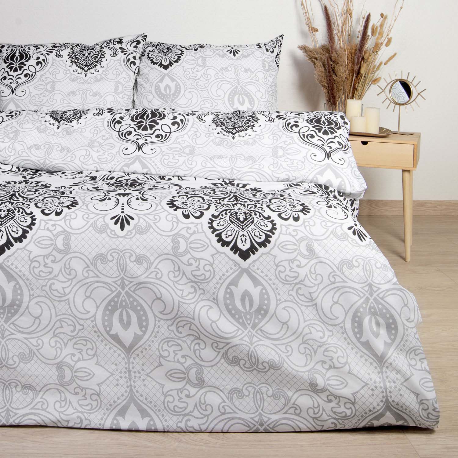 Pościel 160x200 bawełniana Luxury Grey