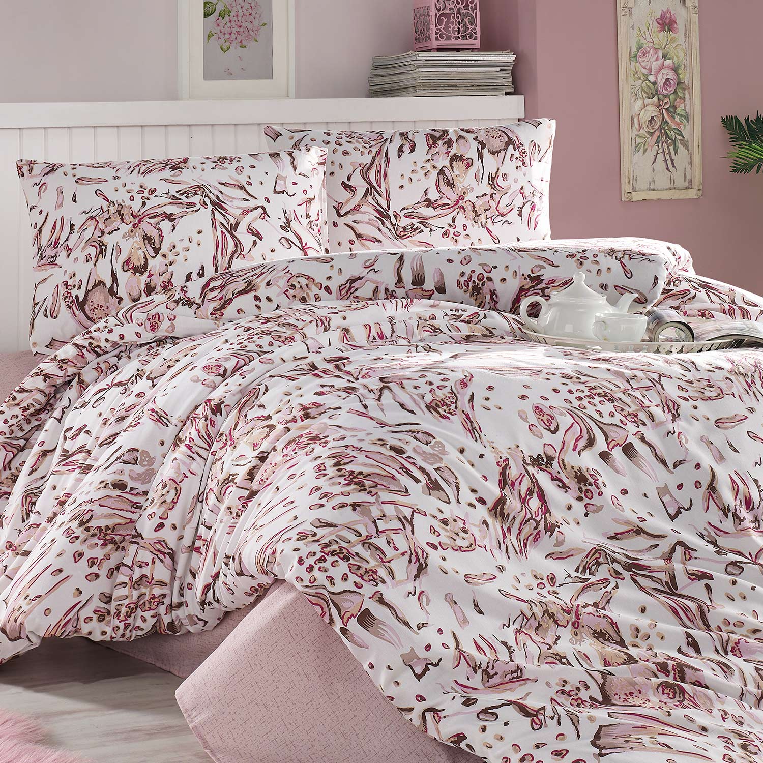 Pościel 200x220 bawełniana Tavra Pink