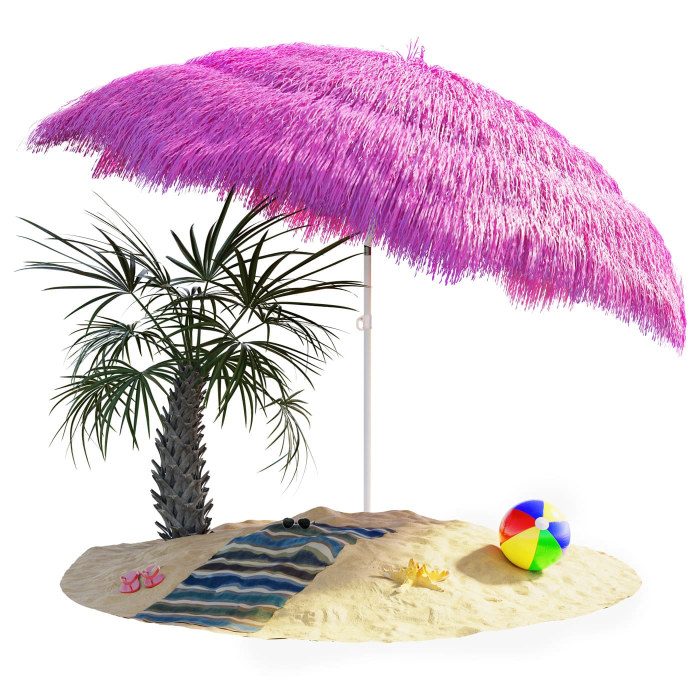 Parasol Hawaii różowy Ø160cm Ochrona UV 30+