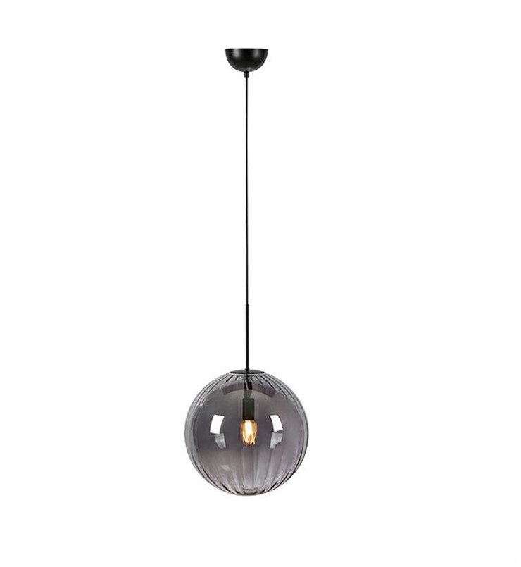 Lampa wisząca z okrągłym, ciemnym kloszem 108762 z serii FENGARI