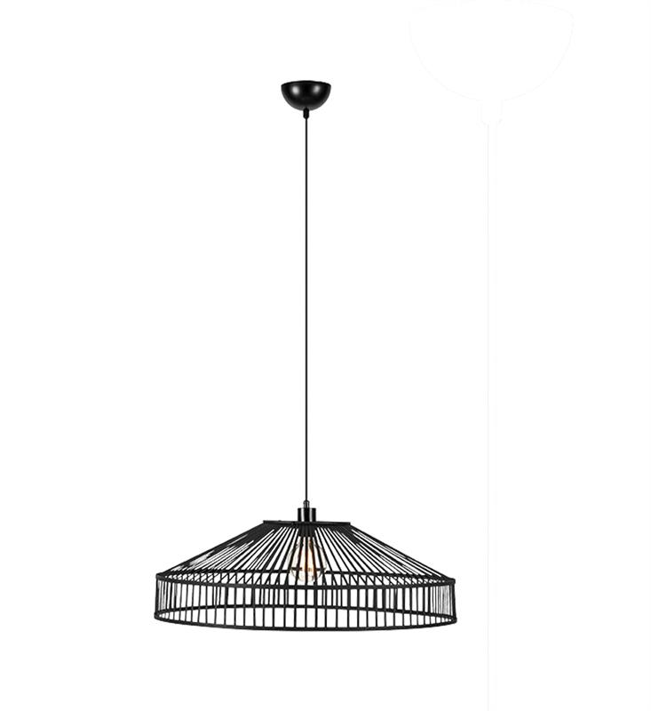 Czarna, bambusowa lampa do kuchni 108782 z serii TAPA