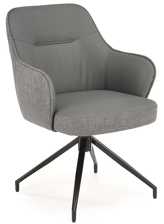 Popielaty fotel obrotowy tapicerowany Z8-C60