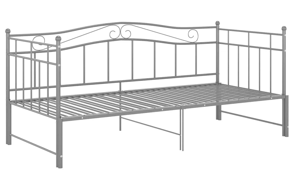 Szare metalowe łóżko rozkładane 90x200 cm A8-D07