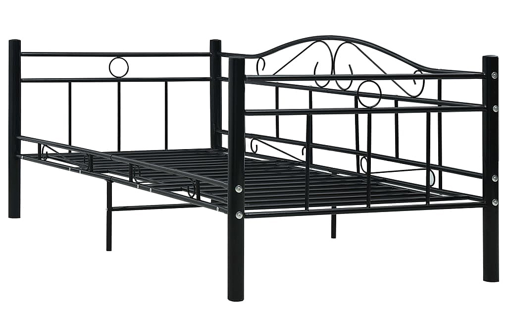Czarne metalowe łóżko jednoosobowe 90x200 cm B5-K69