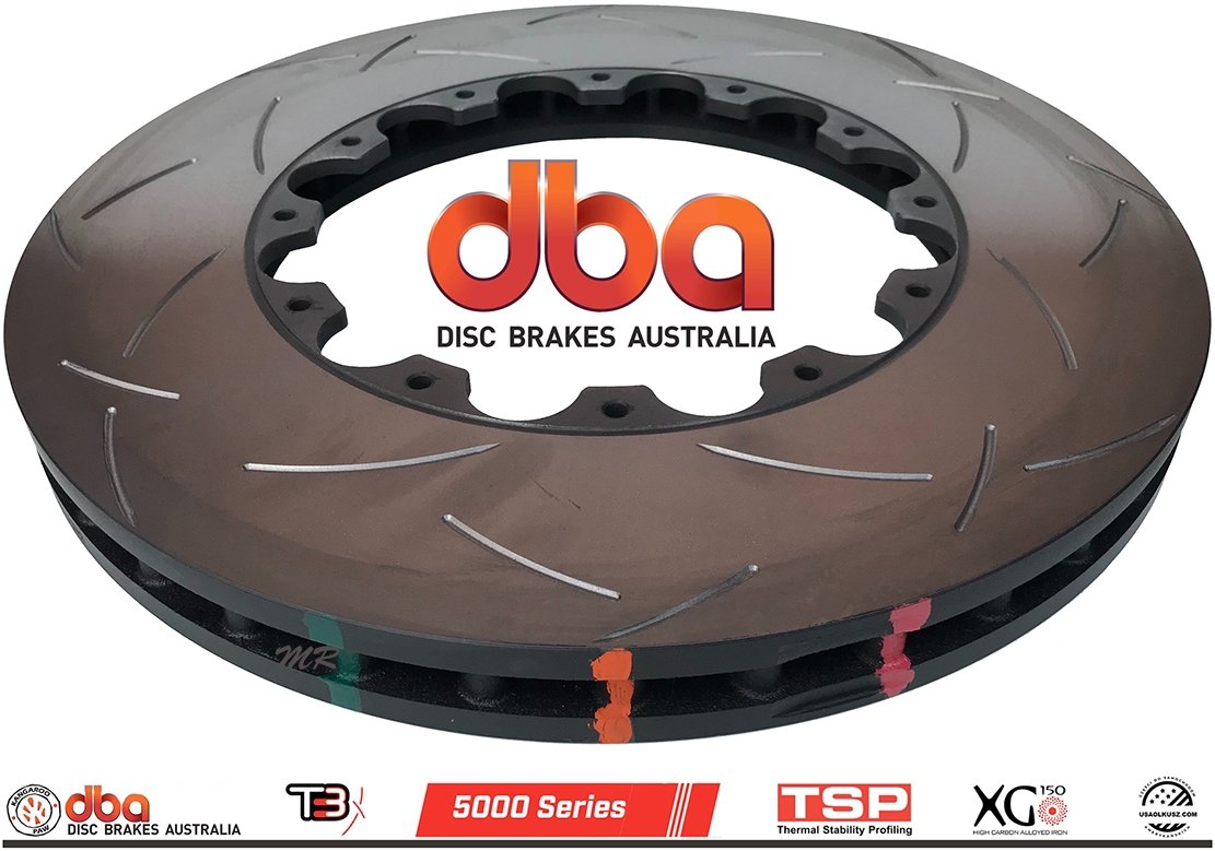 Rotor przedniej pływającej dwuczęściowej tarczy hamulcowej 380mm DBA T3 seria 5000 Jeep Grand Cherokee SRT 6,4 V8 2012-