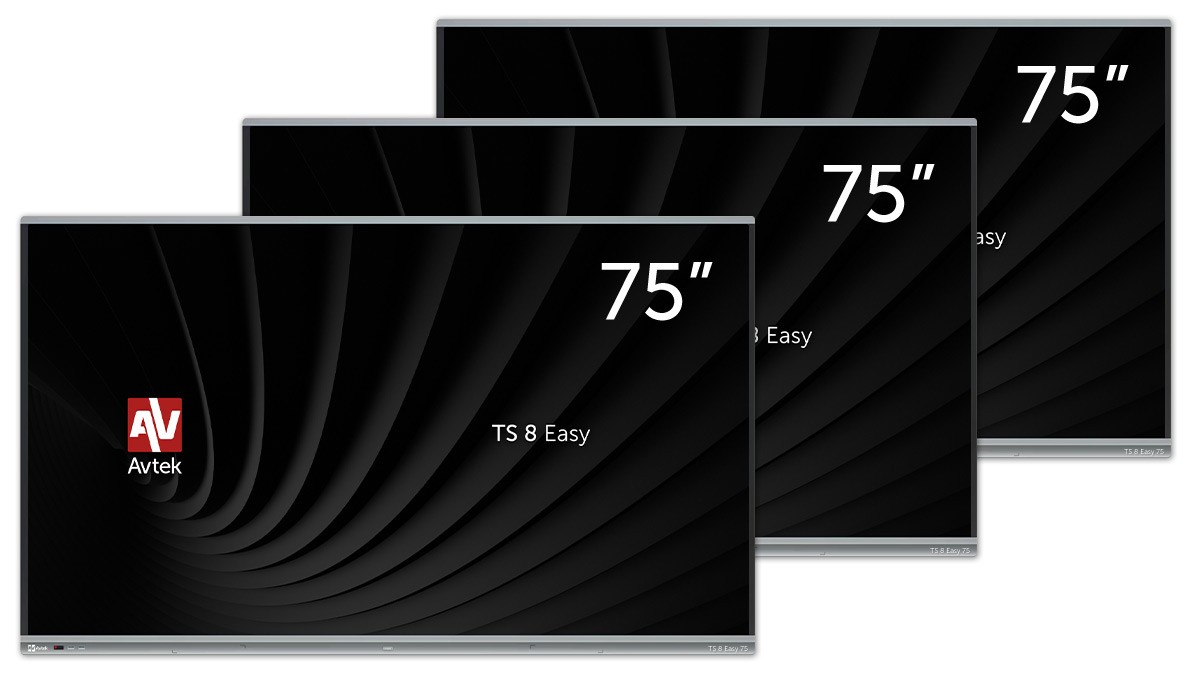 Zestaw Aktywna Tablica 3 x monitor interaktywny Avtek TS 8 Easy 75