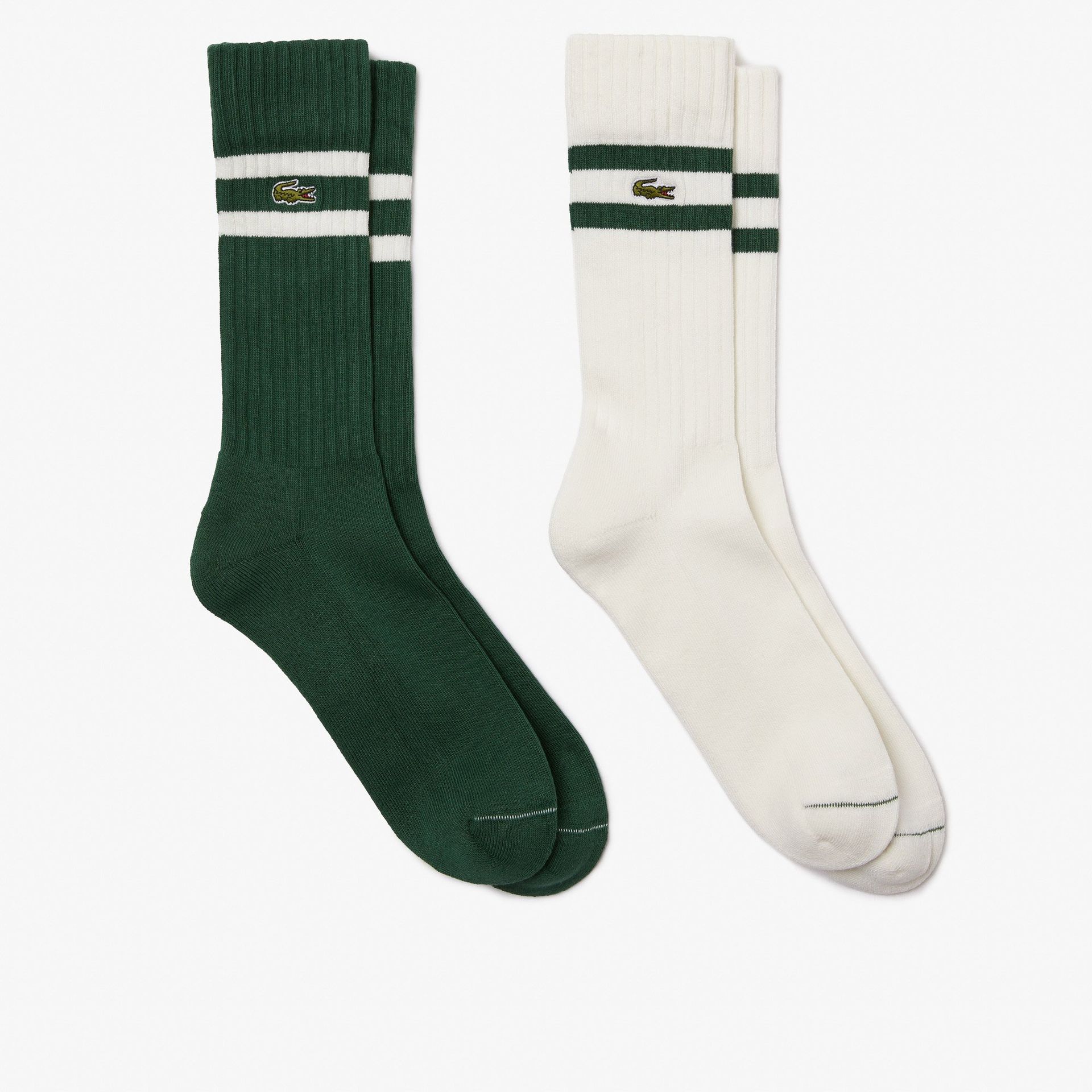 Lacoste skarpety unisex z prążkowanej dzianiny z paskami w kontrastowym kolorze