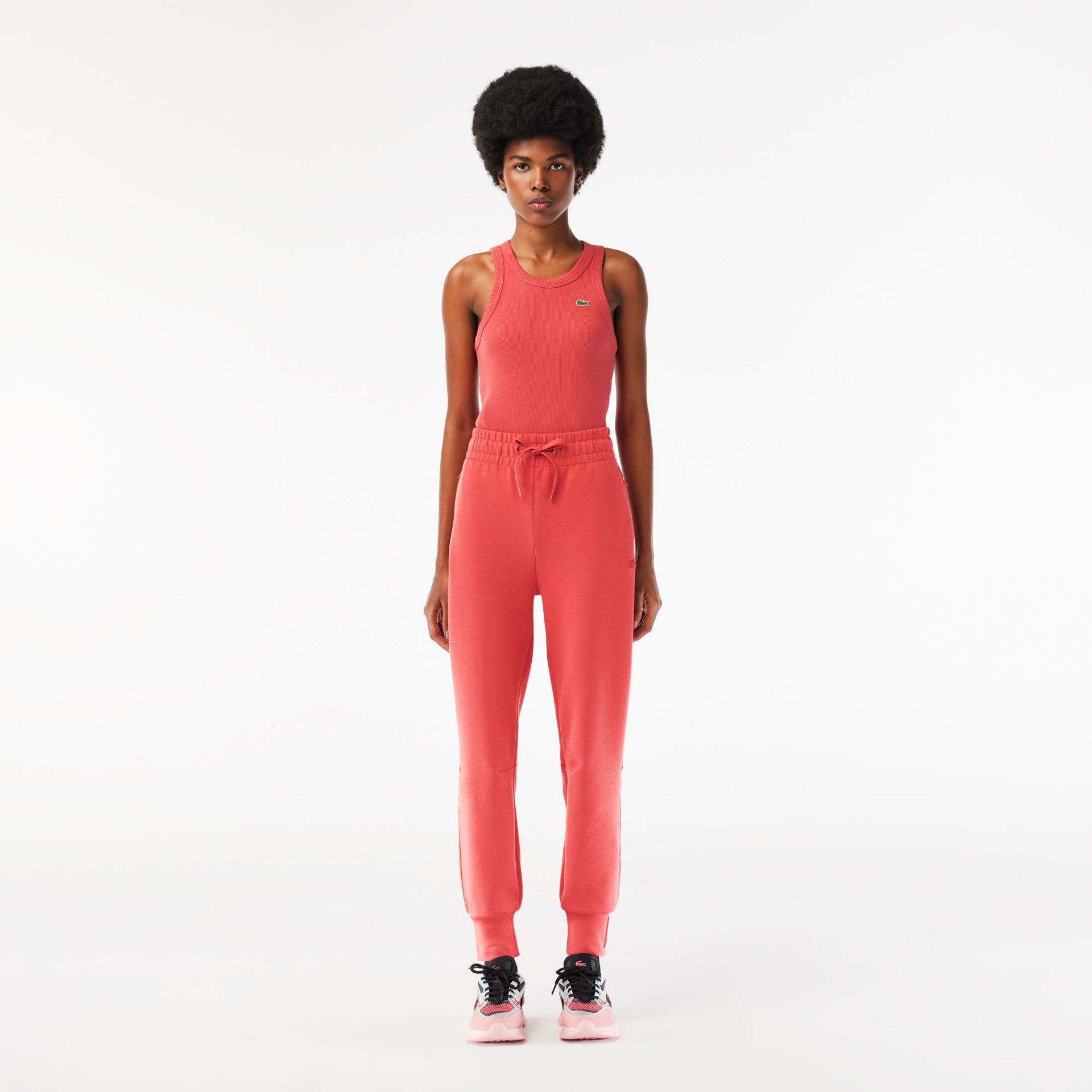 Lacoste damskie joggery dresowe z dwuwarstwowej piki