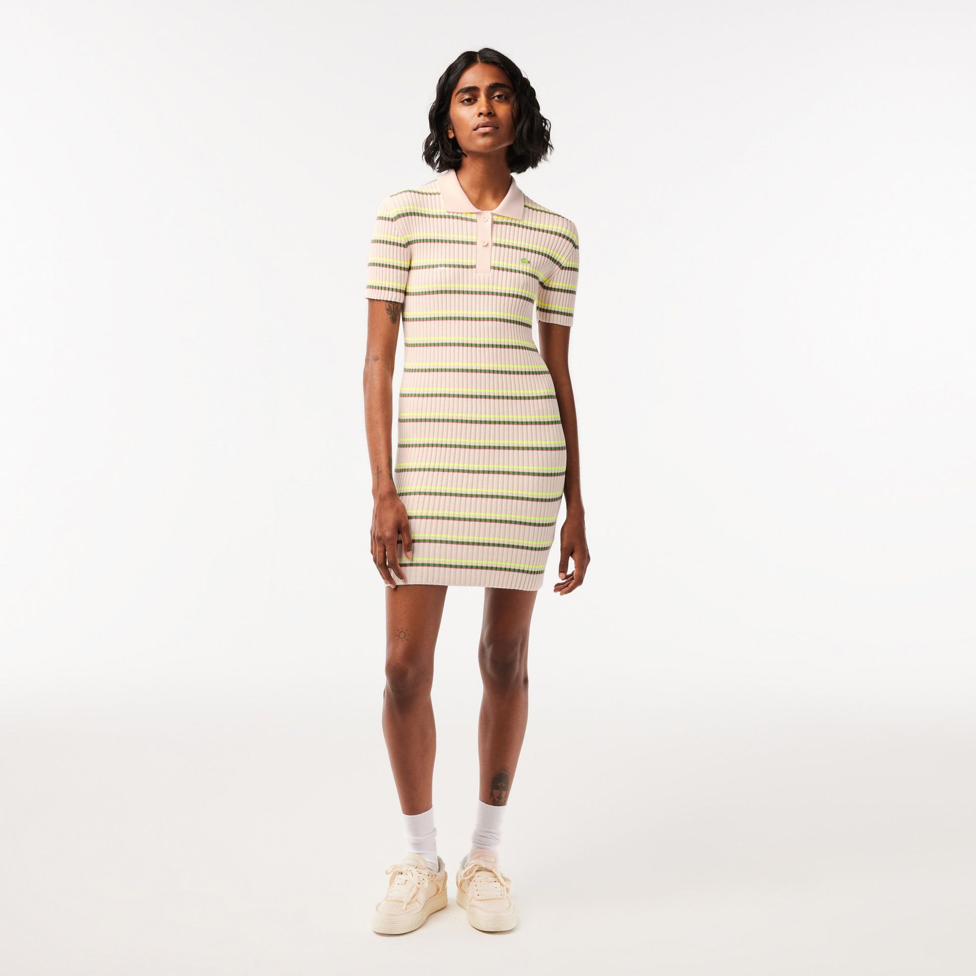 Lacoste damska sukienka polo w paski French Made