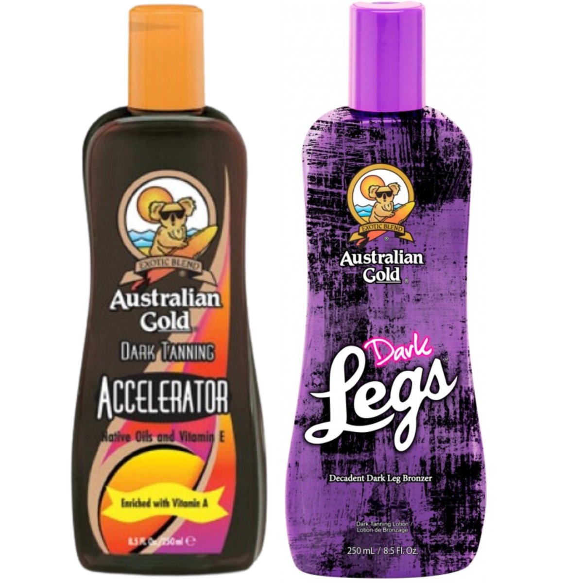 Australian Gold Accelerator + Dark Legs Do Nóg, Przyspieszacze do opalania, 2x250ml
