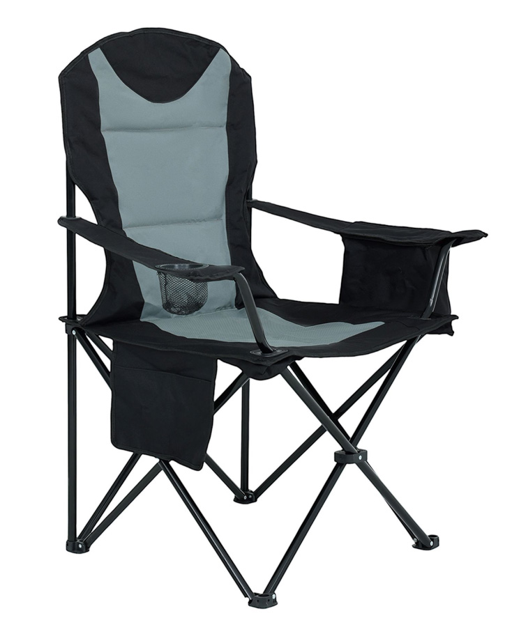 Składane krzesło kempingowe czarny + szary - Tymja