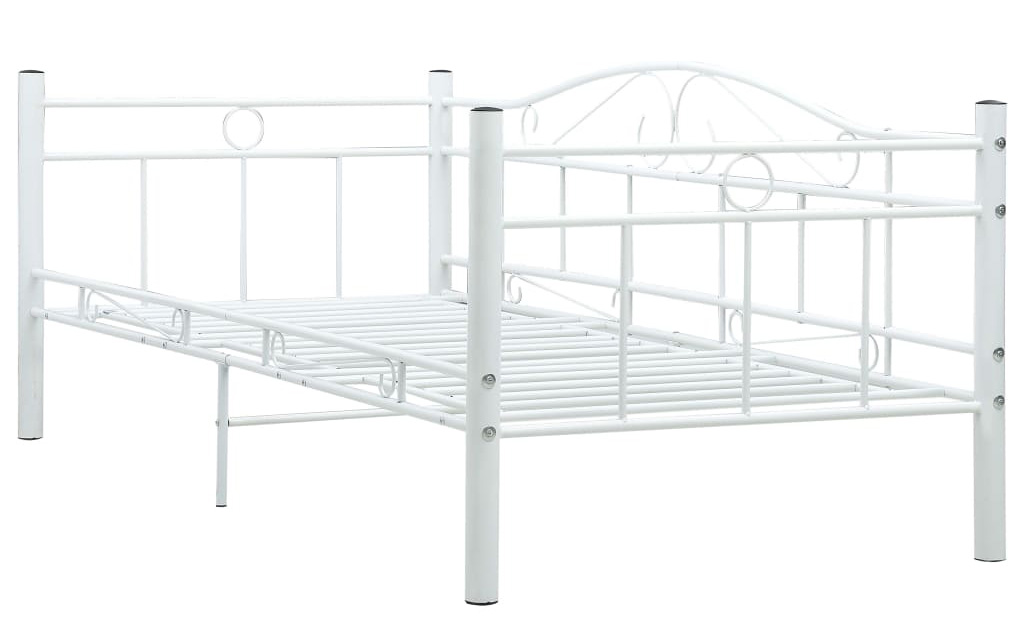 Białe metalowe łóżko pojedyncze 90x200 cm N0-H62