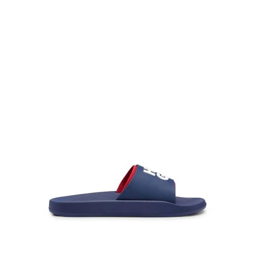 HUGO Męskie klapki Nil Slid We Włoszech z logo Stack rozmiar, Dark Blue406, 42 EU