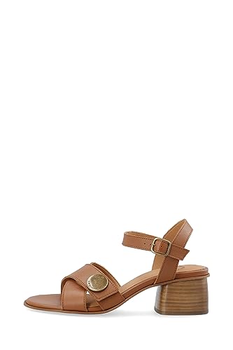 CA'SHOTT A/S Casstina 61201251 Cross Leather sandały damskie z obcasem, koniak, 42 EU
