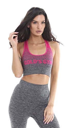 Gold's Gym GGLTOP131 damski trening bezszwowy gradient ombre sportowy biustonosz odciążający top, różowy/węgiel marl, XS/S